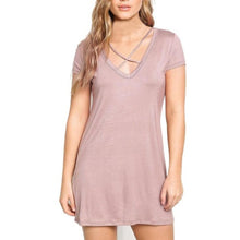 Vestidos Mujer   Style Front Crossing Women  Dress Casual Sleeveless Women Mini Tshirt Dress Robe Ete #420 BL