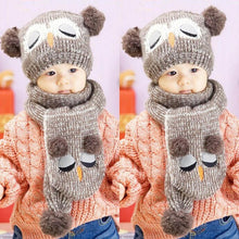 Baby Knit Woolen yarn Crochet Toddler Kids Boy Girls Warm Balls Hat Beanie Knitted Hats and Scarf bonnet d'hiver BL