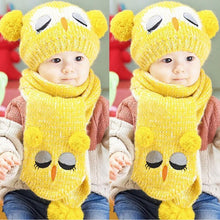Baby Knit Woolen yarn Crochet Toddler Kids Boy Girls Warm Balls Hat Beanie Knitted Hats and Scarf bonnet d'hiver BL