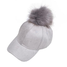 Baseball Cap   Fashon Women Cotton Raccoon Fur Ball Hip Hop Casual Snapback Women Cap gorras bones &22 BL