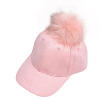 Baseball Cap   Fashon Women Cotton Raccoon Fur Ball Hip Hop Casual Snapback Women Cap gorras bones &22 BL