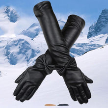 Ladies Gloves Women Long PU Leather Elbow Dress Gloves For Women Warm Cashmere Gloves Guantes Mujer BL