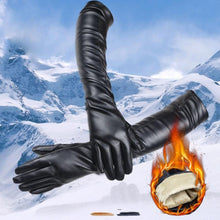 Ladies Gloves Women Long PU Leather Elbow Dress Gloves For Women Warm Cashmere Gloves Guantes Mujer BL