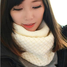 scarves Warm Two Circle Cable Knit Cowl Neck Scarf bufandas de invierno BL