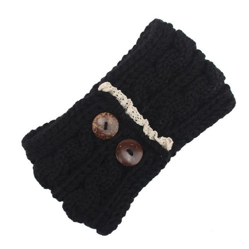 Women Knitting Double Button Headband For  Twist Crochet Keep Warm Hairband Head Wrap For Women Female Hair Accessories BL