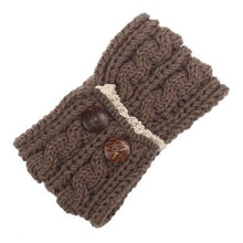 Women Knitting Double Button Headband For  Twist Crochet Keep Warm Hairband Head Wrap For Women Female Hair Accessories BL