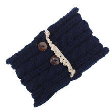 Women Knitting Double Button Headband For  Twist Crochet Keep Warm Hairband Head Wrap For Women Female Hair Accessories BL