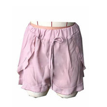 Women Ladies Lotus Leaf  Casual Shorts Women  High Waist Elastic Waist Short Pants For Women Beach Wear Bottoms #63 BL