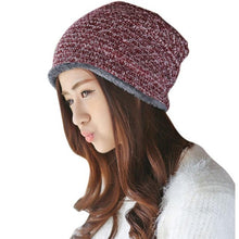 Women   Hats  Inner Warm Beanies Women Knitted Cap Crochet Knitted Hats Cap Female Chapeu Feminino #1129 BL