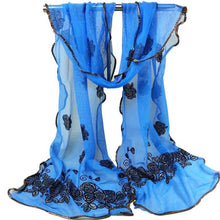 Women Vintage Scarf Lace Gauze Rose Flower Veil Scarves Shawl Wrap BK BL